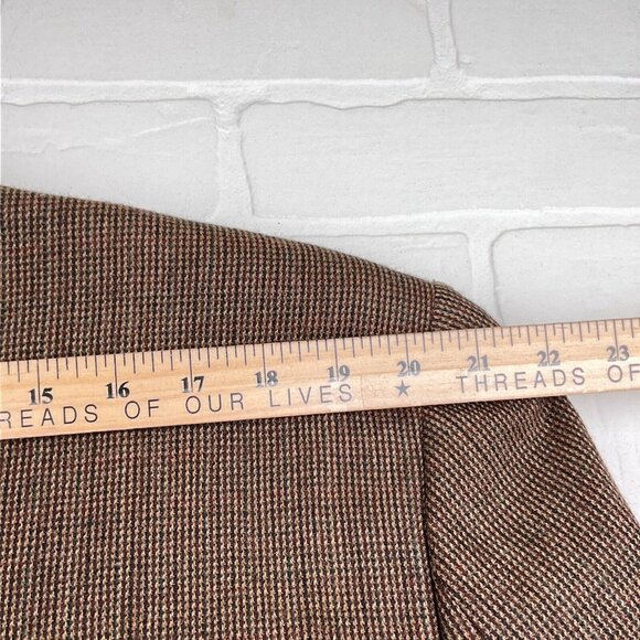 Chaps Blazer Men 46R Brown Red Houndstooth Lambswool Classic Career Jacket - Picture 13 of 15